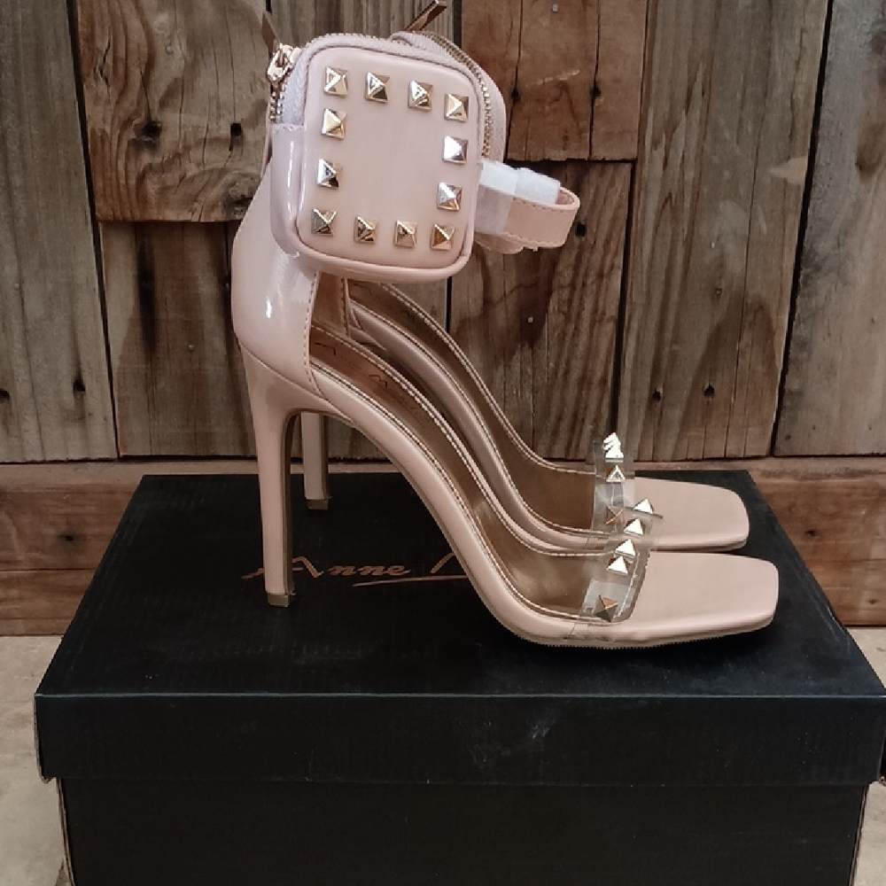 Anne Michelle Nude Studded Heels